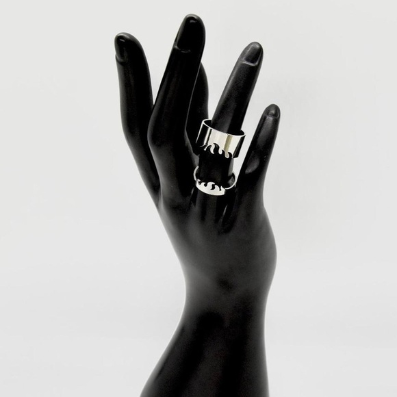 Silver Fire Flame Rings - Picture 4 of 4